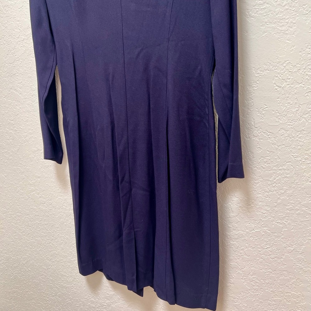 Vintage J. Taylor Navy Blue Blazer Dress Shawl Collar Double Breasted Size 14 - Picture 5 of 6